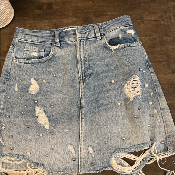 Beaded denim skirt Zara small - Picture 4 of 6